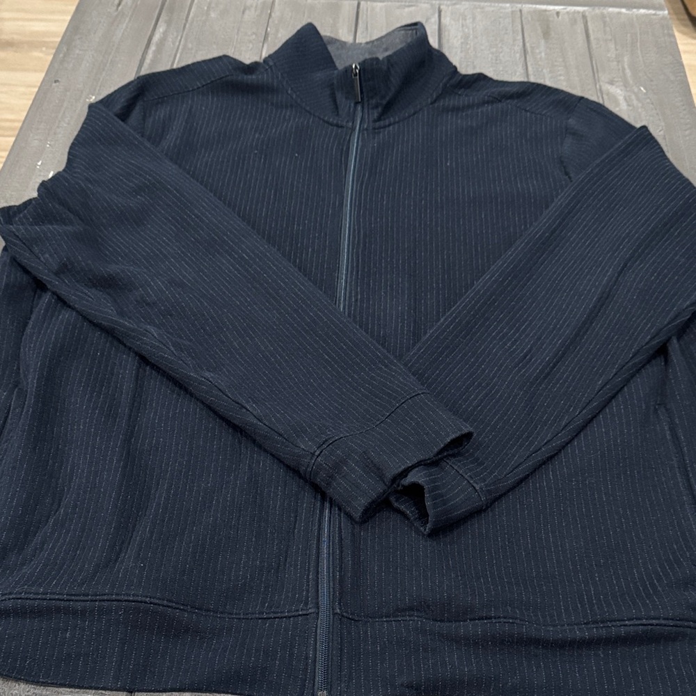 Perry Ellis Men's Dark Blue Full-Zip Sweater